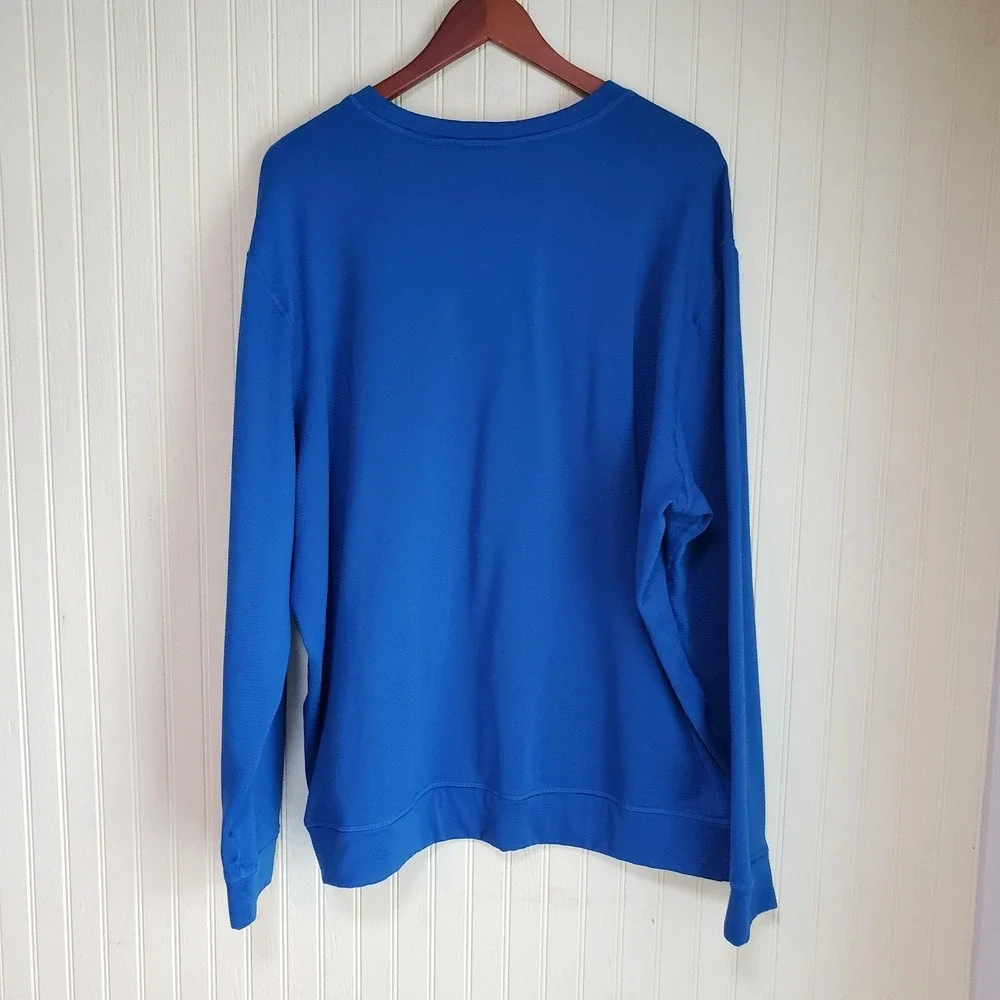 Merrell Pullover Mens 2XL Blue Stretch Knit Long‎ Sleeve Hiking Crewneck Shirt